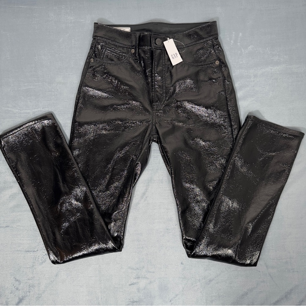 GAP Vintage Slim High Rise Jeans in Black Patent